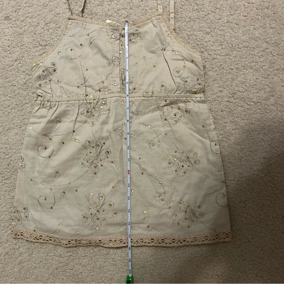 Beige Tank Top w/ Embroidery NWT - Picture 5 of 6